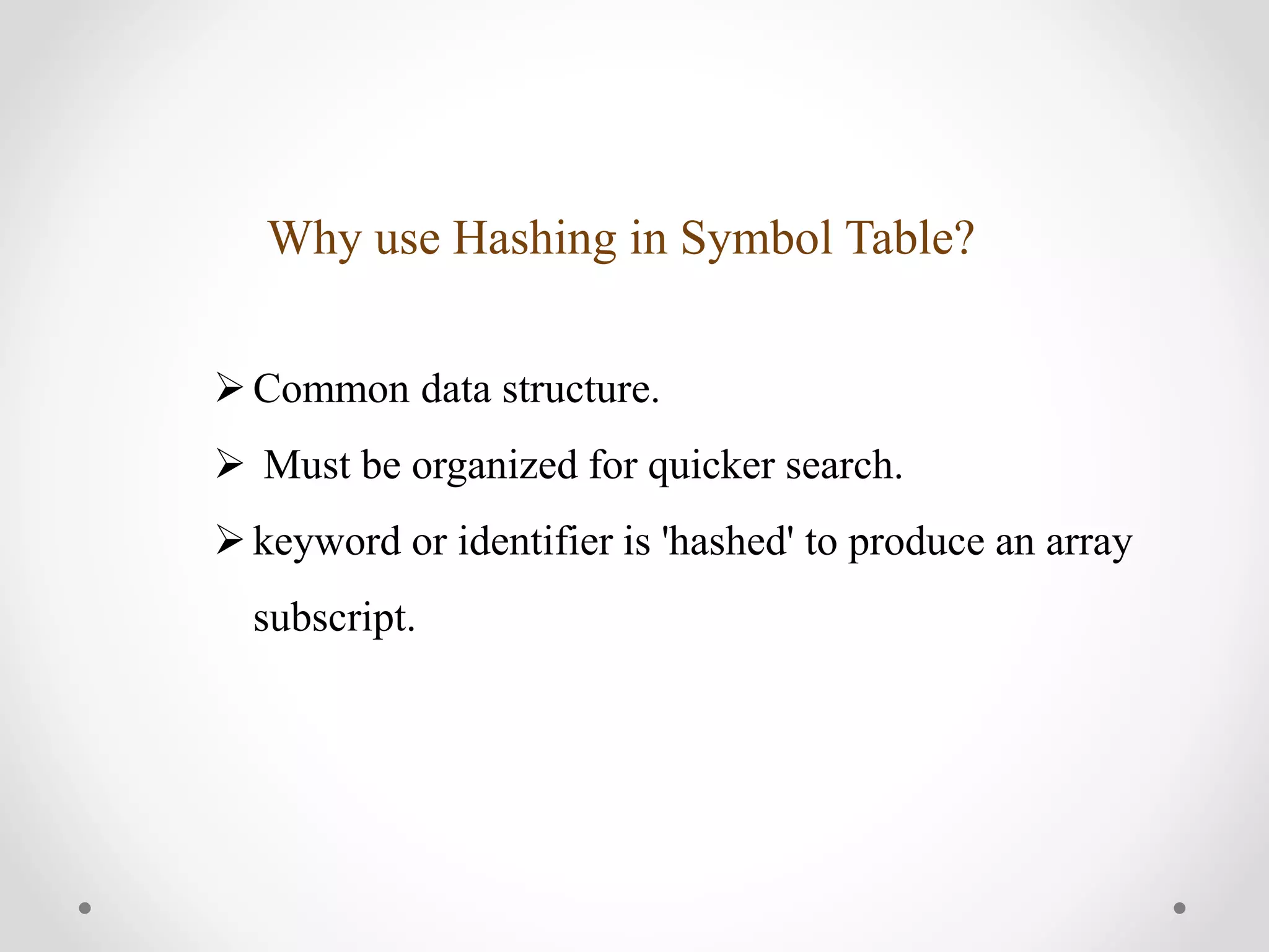 Compiler and symbol table | PPTX