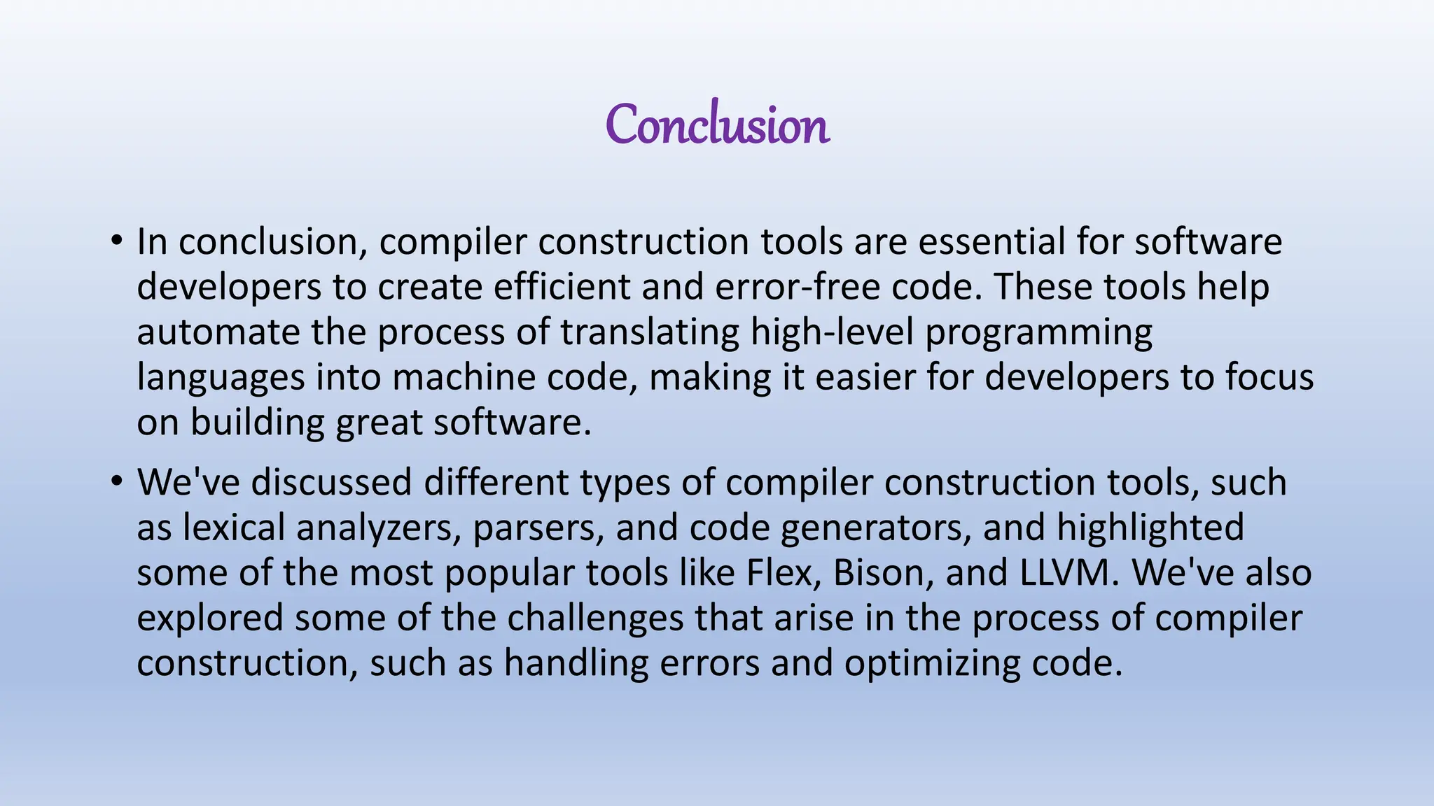 compiler construction tool in computer science . | PPT