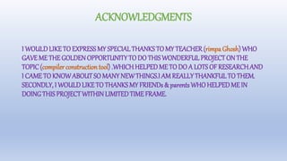 compiler construction tool in computer science . | PPTX