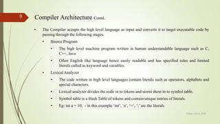 Compiler design | PPTX | Programming Languages | Computing