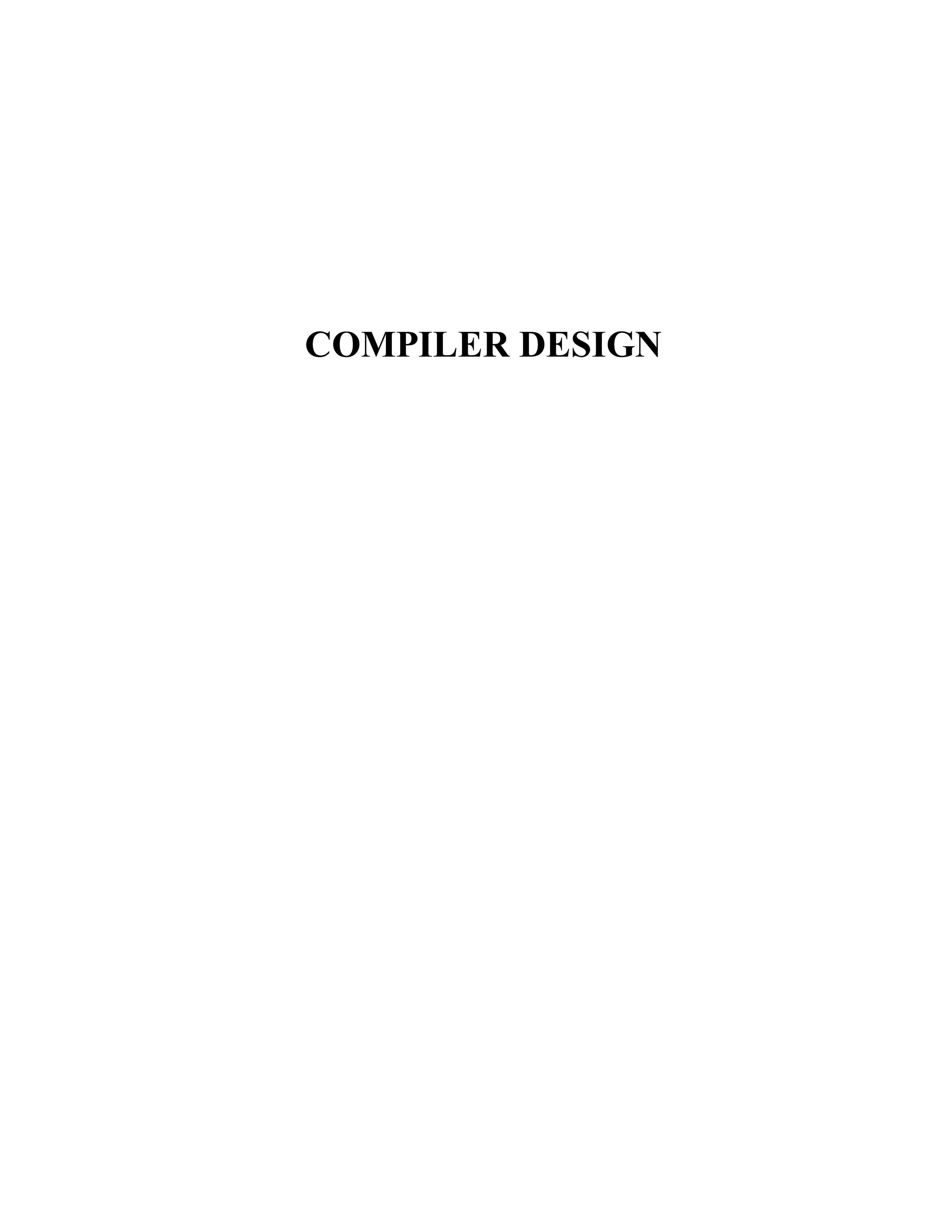 COMPILER DESIGN
 