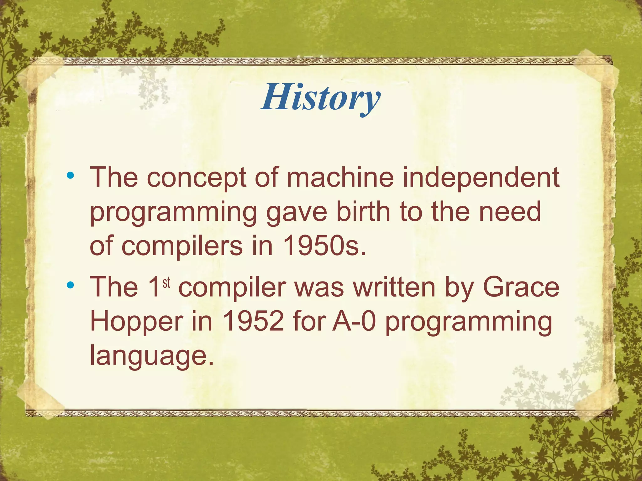Compiler Design Basics | PPT | Programming Languages | Computing