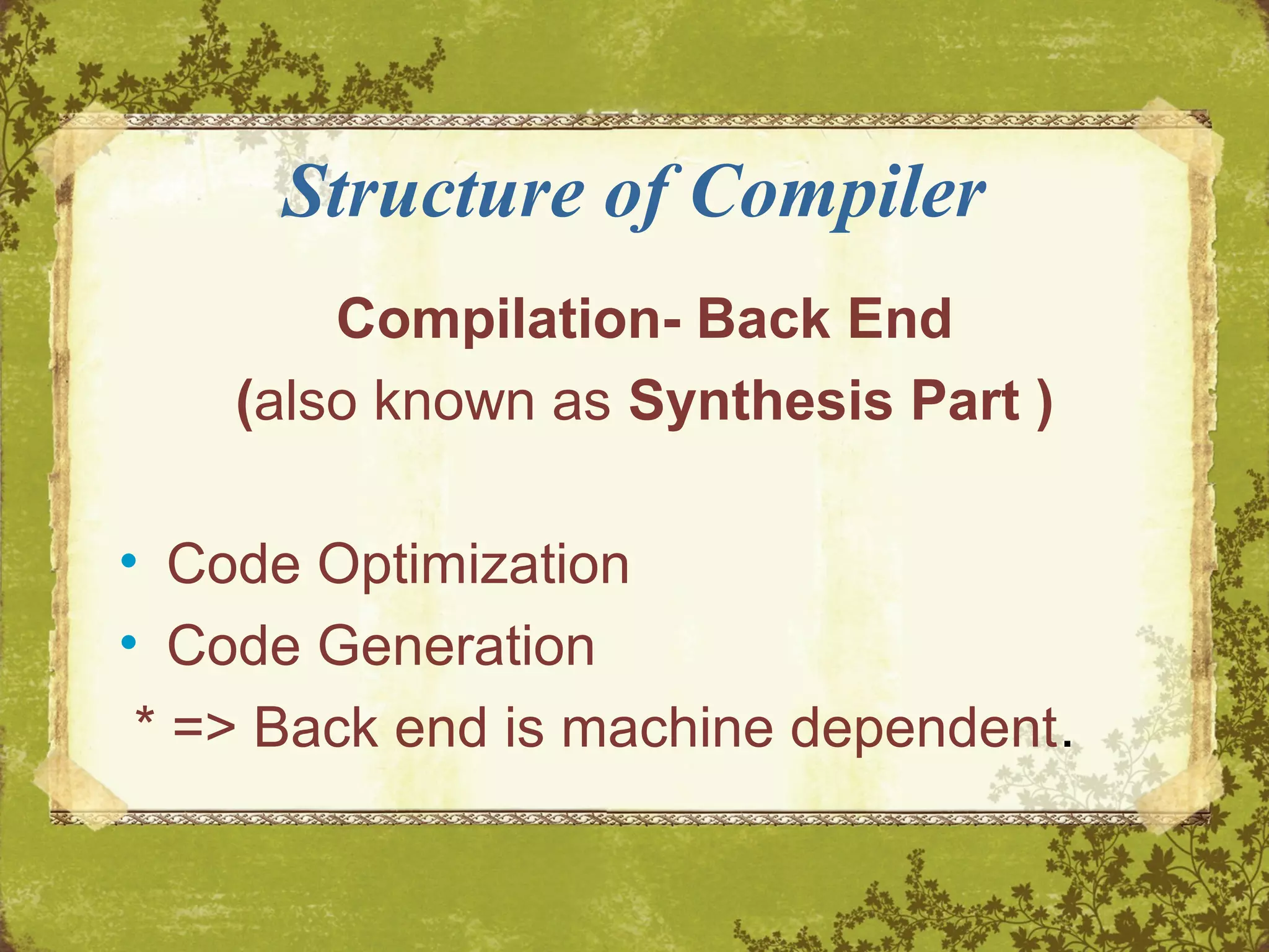 Compiler Design Basics | PPT | Programming Languages | Computing
