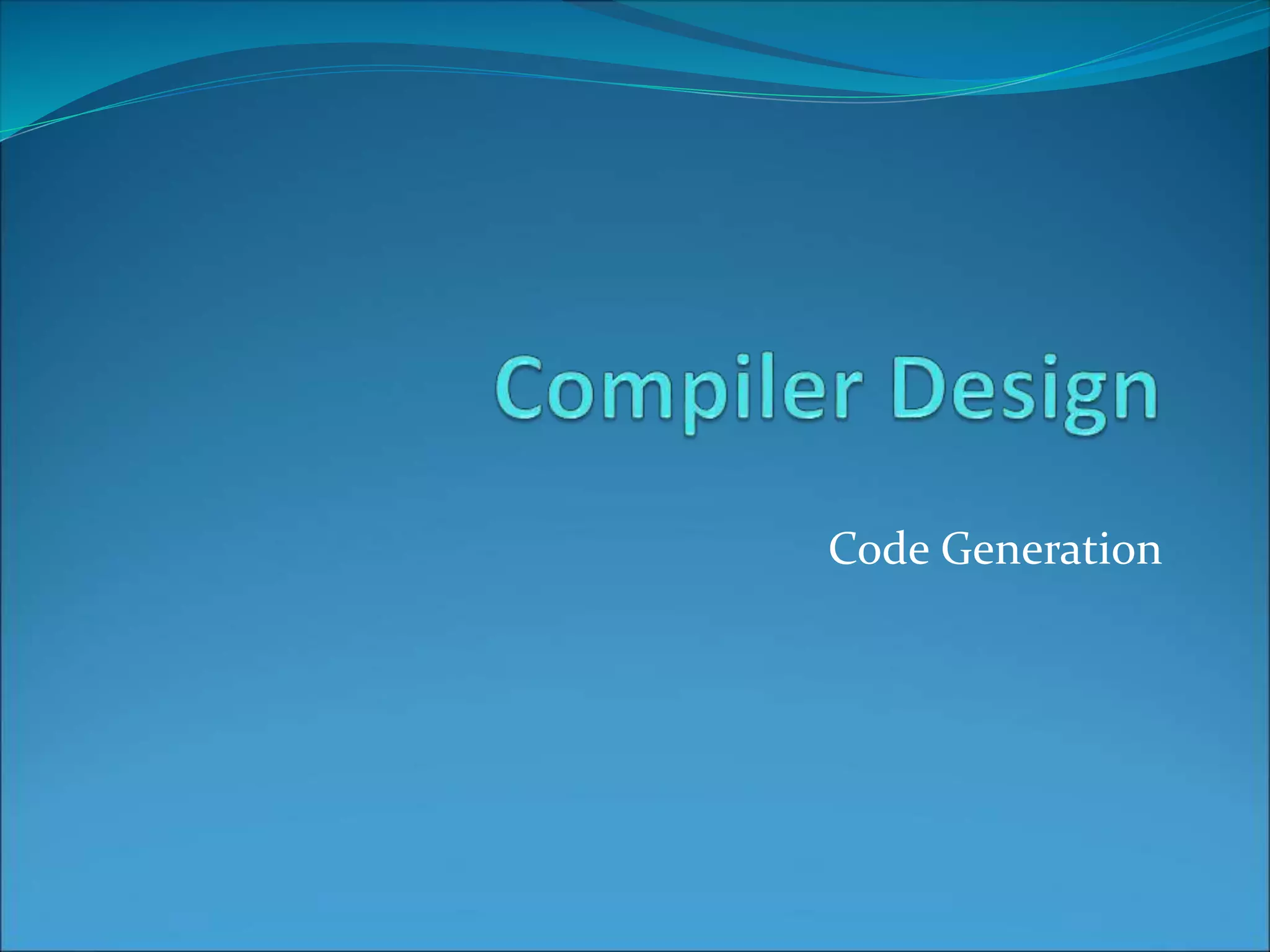 Code Generation
 