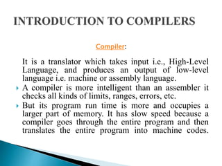 Compiler design slide share | PPTX | Programming Languages | Computing