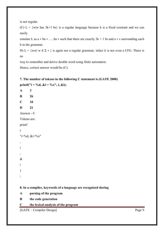 Compiler gate question key | PDF