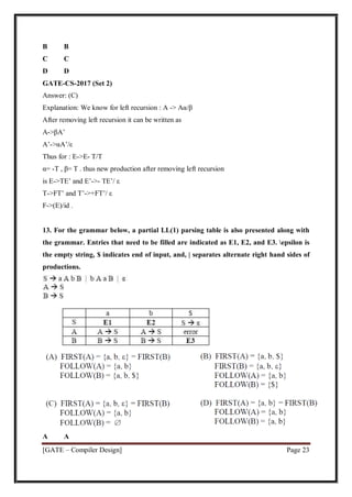 Compiler gate question key | PDF