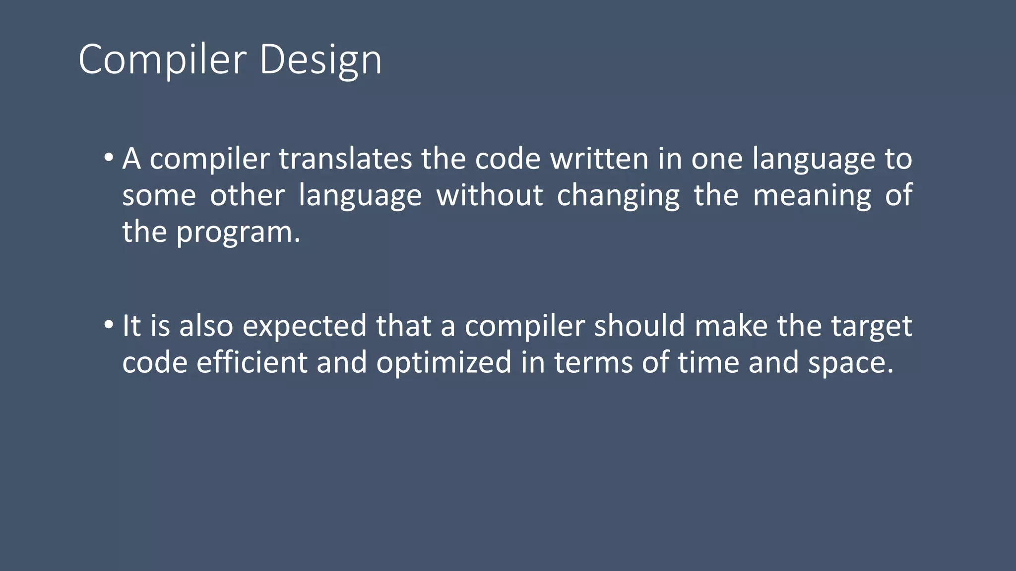 Compiler Introduction.pptx | Programming Languages | Computing