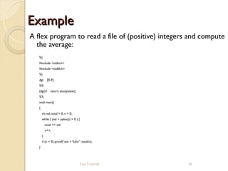 compiler Design laboratory lex and yacc tutorial | PPT
