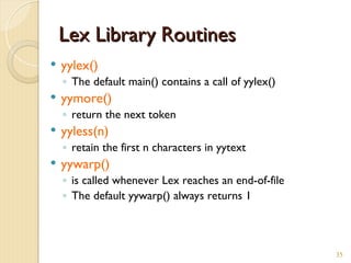 compiler Design laboratory lex and yacc tutorial | PPT