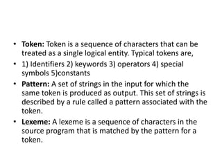 Tokens Programming Compiler Design | PPT | Free Download