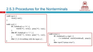 2.5.3 Procedures for the Nonterminals
13
 
