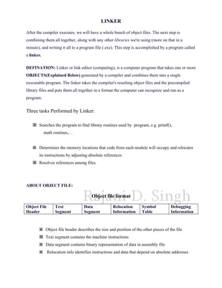 Compiler, linker & loader