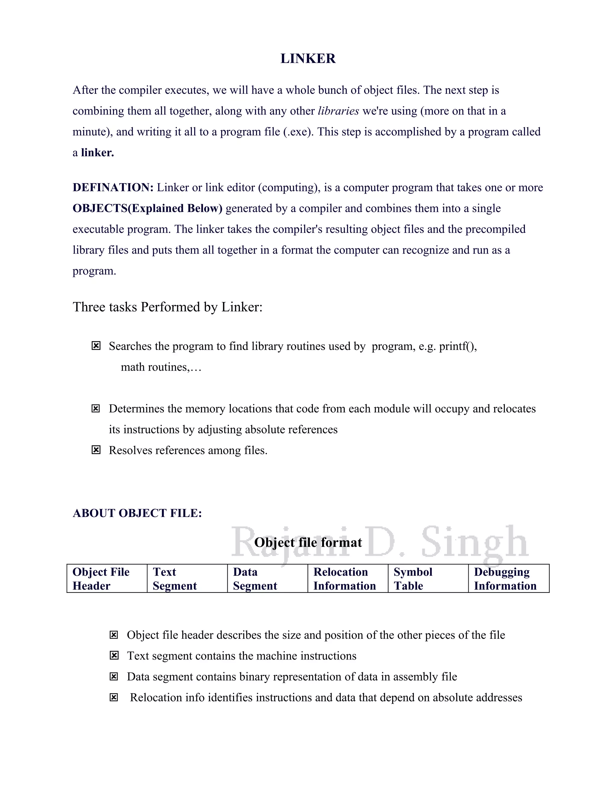 Compiler linker loader | DOC