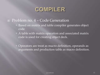 Compiler Matrices Compilers | PPTX