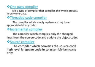 Compiler type | PPT