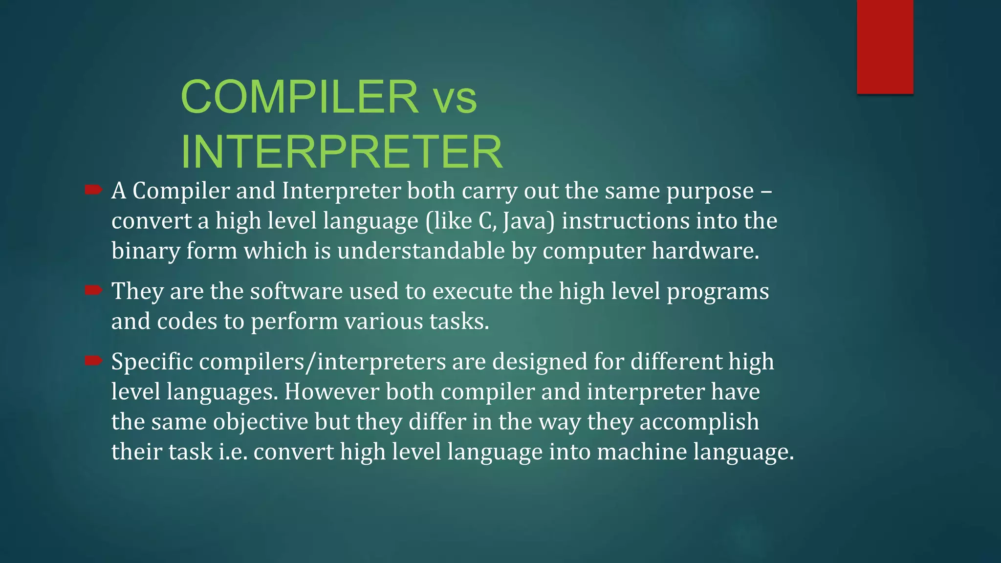 Compiler vs interpreter | PPTX