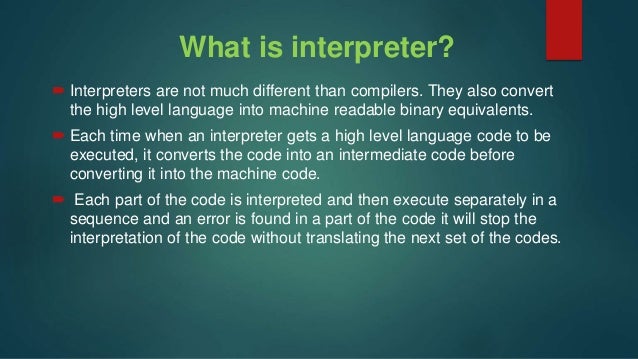 Compiler vs interpreter