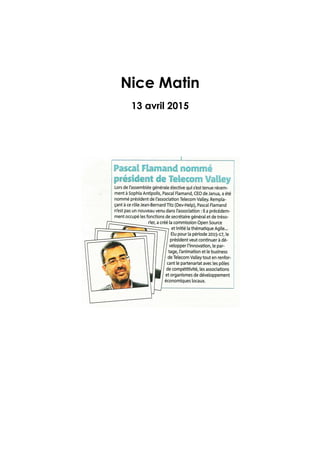 Nice Matin
13 avril 2015
 