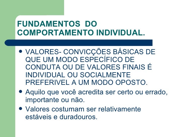 Por Que Você Entende Ter Conduta Compatível Com Esses Valores