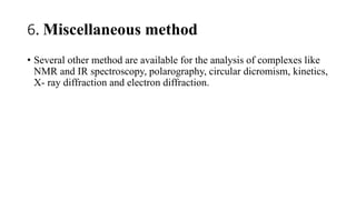 Complexation and Protein Binding [Part-2](Method of analysis, Complexation and drug action )
