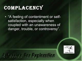 Contentment vs Complacency