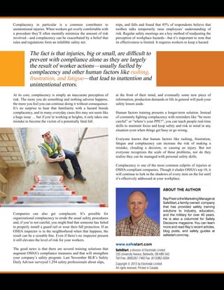 Complacency deserves a place on osh as top 10 | PDF | First Aid | Injuries