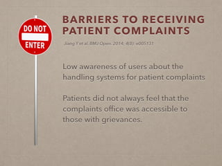 When Patients Complain