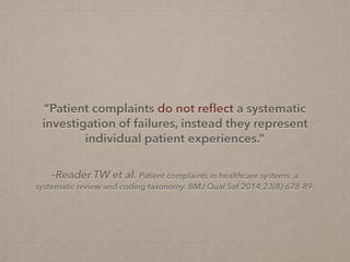 When Patients Complain