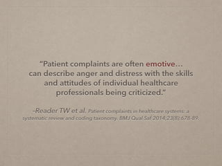 When Patients Complain