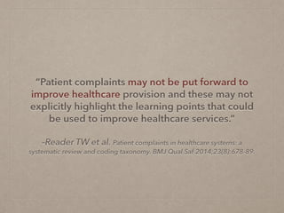 When Patients Complain