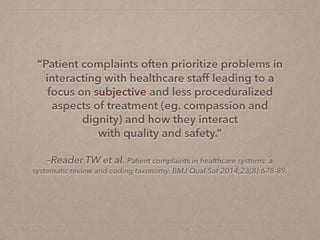 When Patients Complain