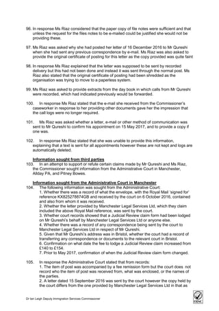 Complaint determination c9017 - Shazia Riaz - Machester Legal Services ...