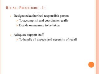 Recalling Statement Complaints and recalls | PPTX