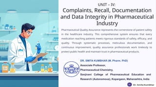 Comprehensive Quality Assurance: Complaints, Recalls, and Data ...