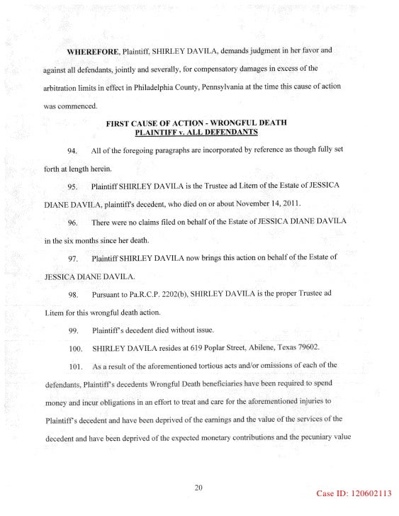 DMAA WRONGFUL DEATH COMPLAINT OXYELITE PRO