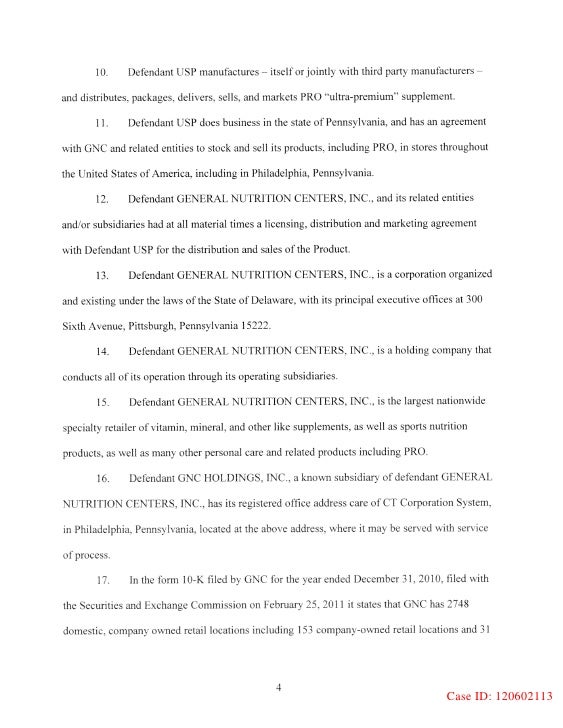 DMAA WRONGFUL DEATH COMPLAINT OXYELITE PRO