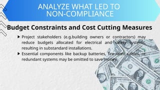 Image showcasing Complaint vs Non - Complaint in Electrical Installations.pptx