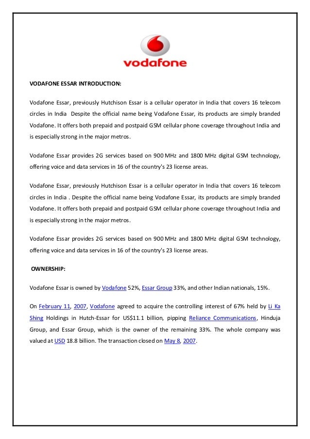 vodafone up letter a study of various mobile operators preferred by college vodafone up letter a study of various mobile operators preferred by college