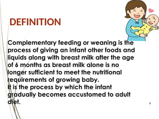 complementary-feeding and weaning, breastfeeding | PPTX