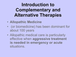 Complementary And Alternative Therapies | PPT