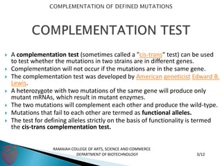 Complementation of defined mutations | PPT