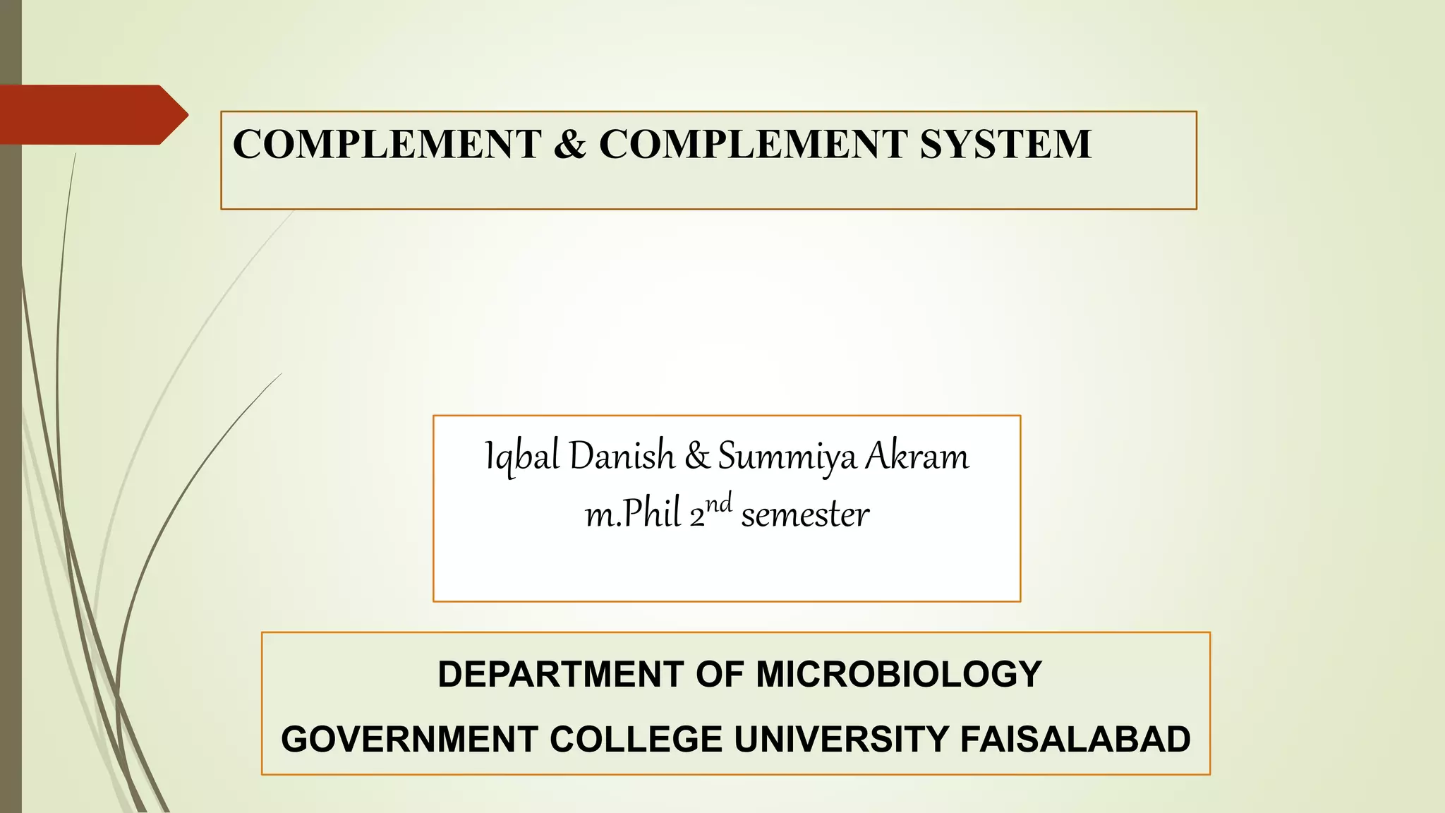 Complement & complement system | PPT