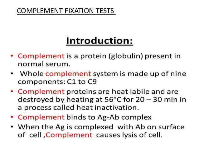 Complement Fixation Tests