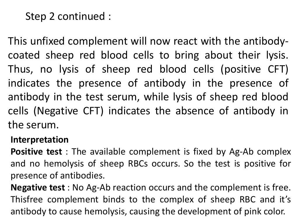 Complement fixation tests