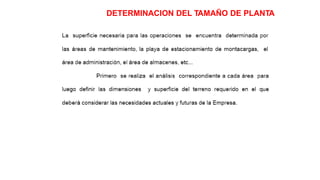 DETERMINACION DEL TAMAÑO DE PLANTA
 