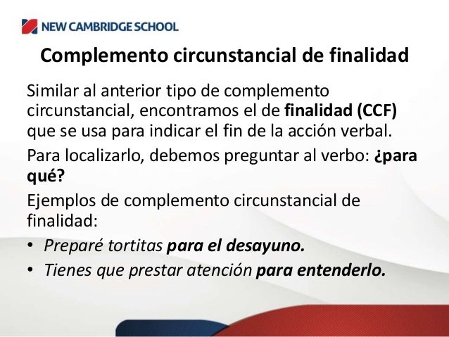Resultado de imagen para complemento circunstancial de finalidad