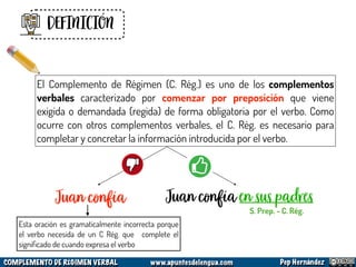 Sintaxis - Complemento de régimen verbal | PDF