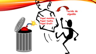 Papel manilha
Papel toalha
Papel Kraft
Tecido de
algodão
 