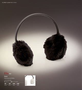 92 | FRÍO Y LLUVIA FRIO E CHUVA




                                                     02




    Elis 7055
    Orejera
    Protectores de Orelhas
        Print Code: N(8)                        01
       100 / 10            15 x 17 x 10,5 cm

    -500          +500     +2000       +5000
    2,16 €        2,07 €   1,98 €      1,89 €
 